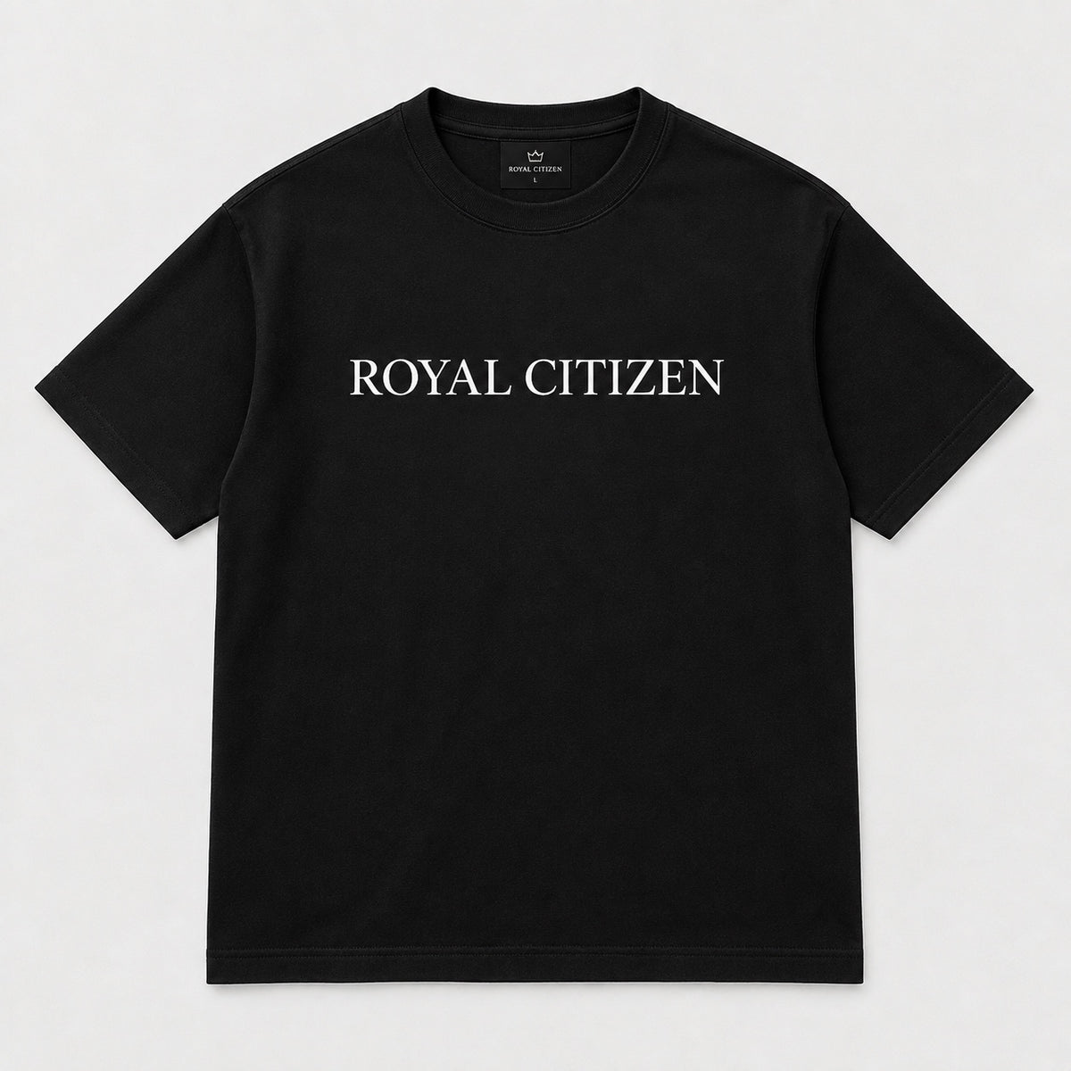 Royal Citizen Logo Tee 001 — Jet Black / White
