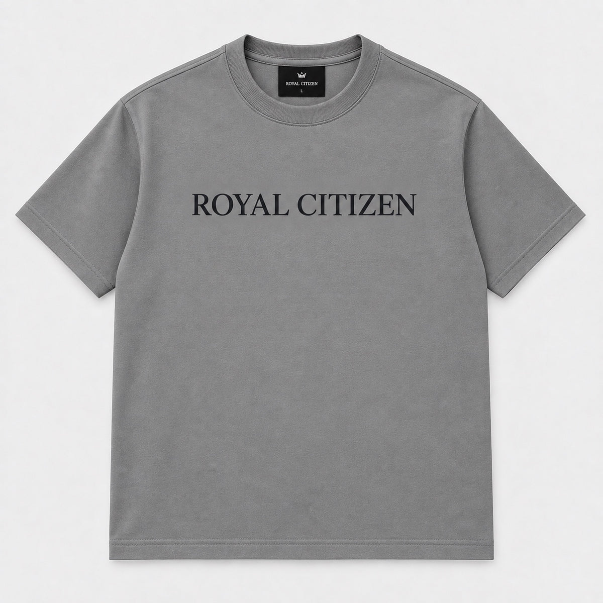 Royal Citizen Logo Tee 001 — Grey / Black