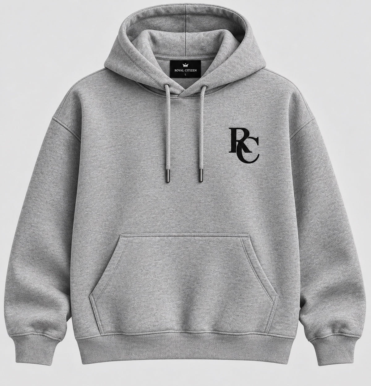 Royal Citizen RC Monogram Hoodie 001 — Heather Grey / Black